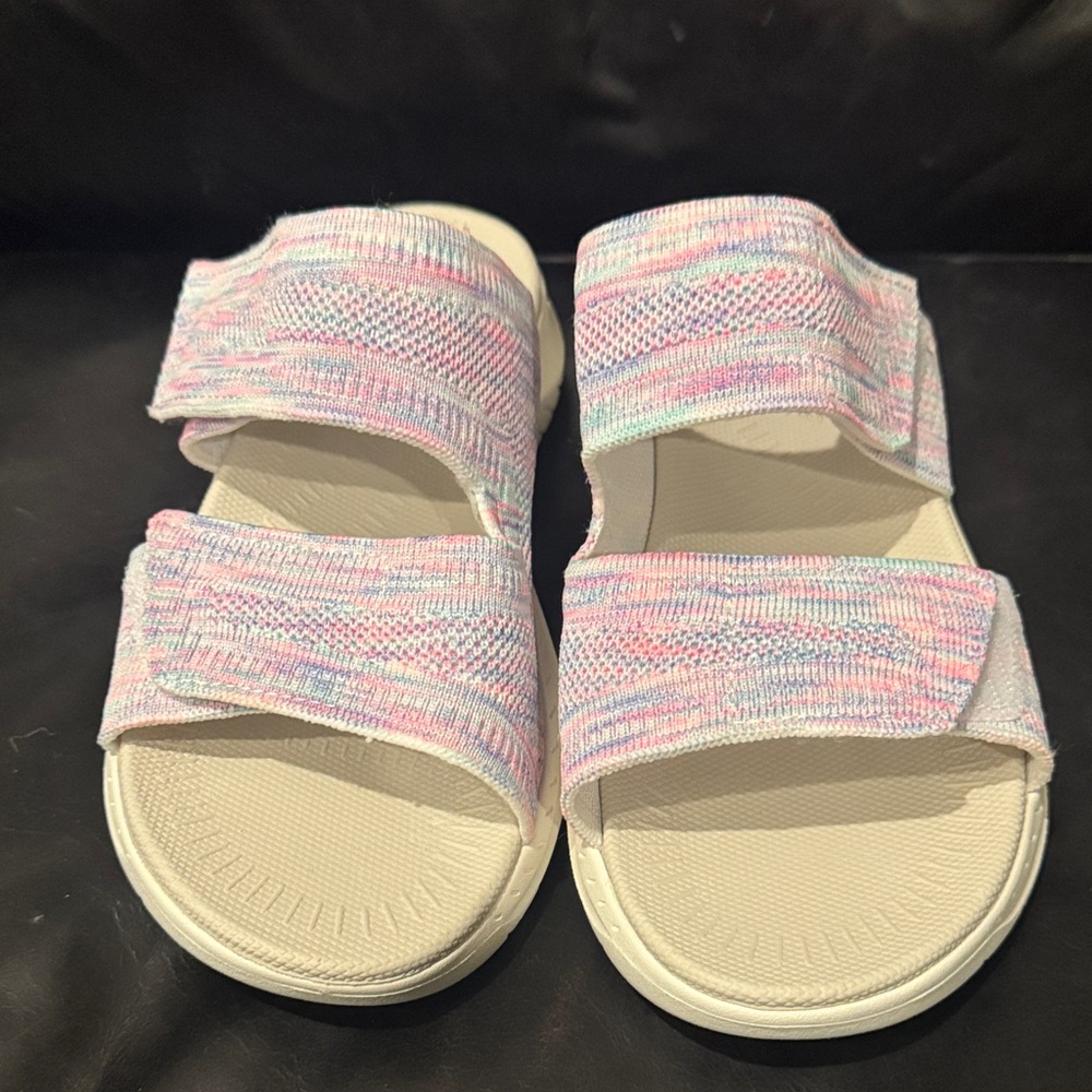 Easy Spirit Womens Pink Multi Knit Slide Sandals